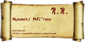 Nyemetz Mínea névjegykártya